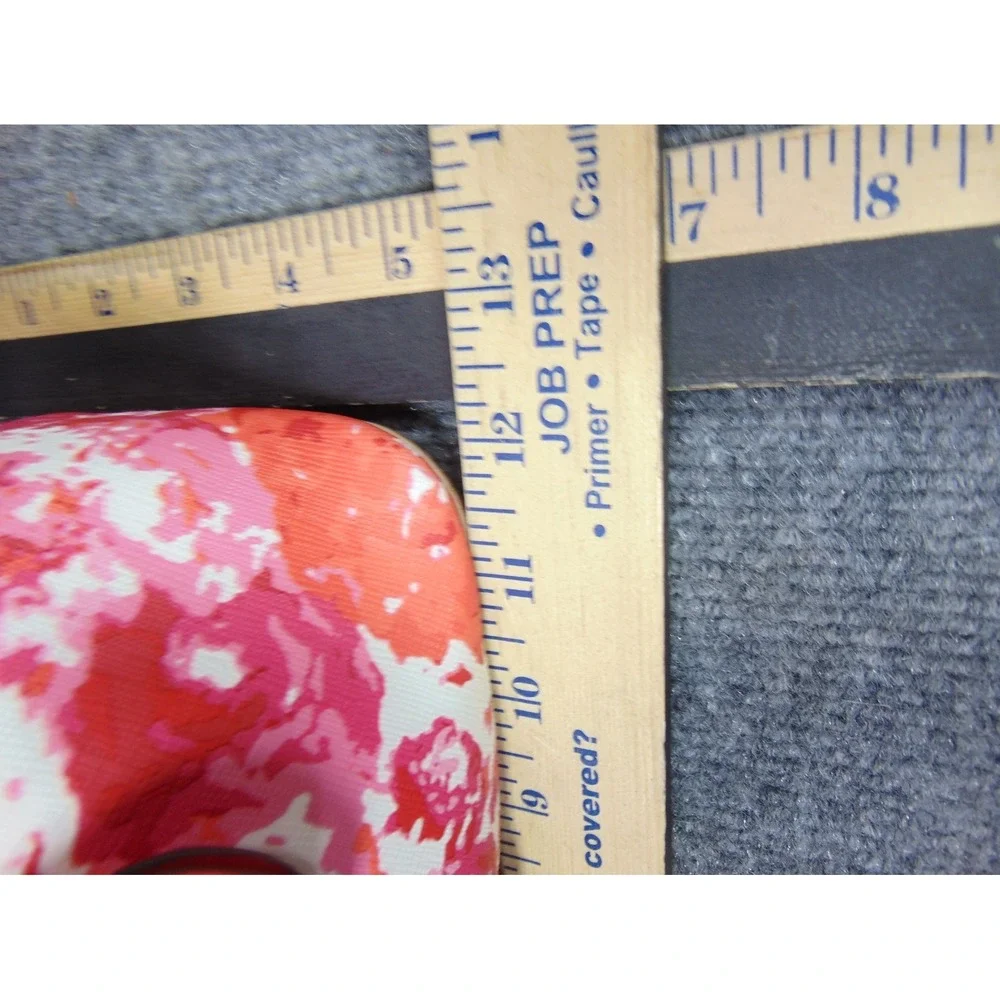 Coach Satchel Pink Orange Floral Coated Canvas Leather Trim F31341‎ FLAW READ